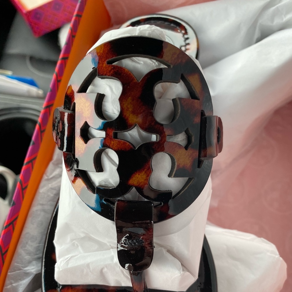 Brand New in Box Tory Burch Tortoiseshell Miller Sandals